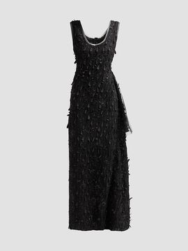 A.W.A.K.E. MODE Women's Side-Drape Textured Maxi Dress