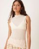 AWARE AWARE asymmetric textured top in cream-White - 1