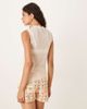 AWARE AWARE asymmetric textured top in cream-White - 2