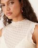 AWARE AWARE asymmetric textured top in cream-White - 4