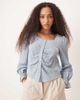 AWARE AWARE blouson sleeve crinkle blouse in blue - 1