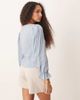 AWARE AWARE blouson sleeve crinkle blouse in blue - 4