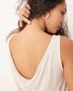 AWARE AWARE drape back jersey top in cream-White - 3