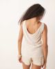 AWARE AWARE drape back jersey top in cream-White - 4