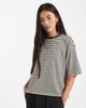 AWARE AWARE drop shoulder T-shirt in black stripe-Multi - 1