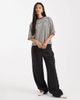AWARE AWARE drop shoulder T-shirt in black stripe-Multi - 2