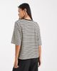 AWARE AWARE drop shoulder T-shirt in black stripe-Multi - 3