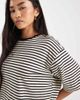 AWARE AWARE drop shoulder T-shirt in black stripe-Multi - 4