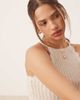 AWARE AWARE fine knit tank top with scalloped trim in cream-White - 4