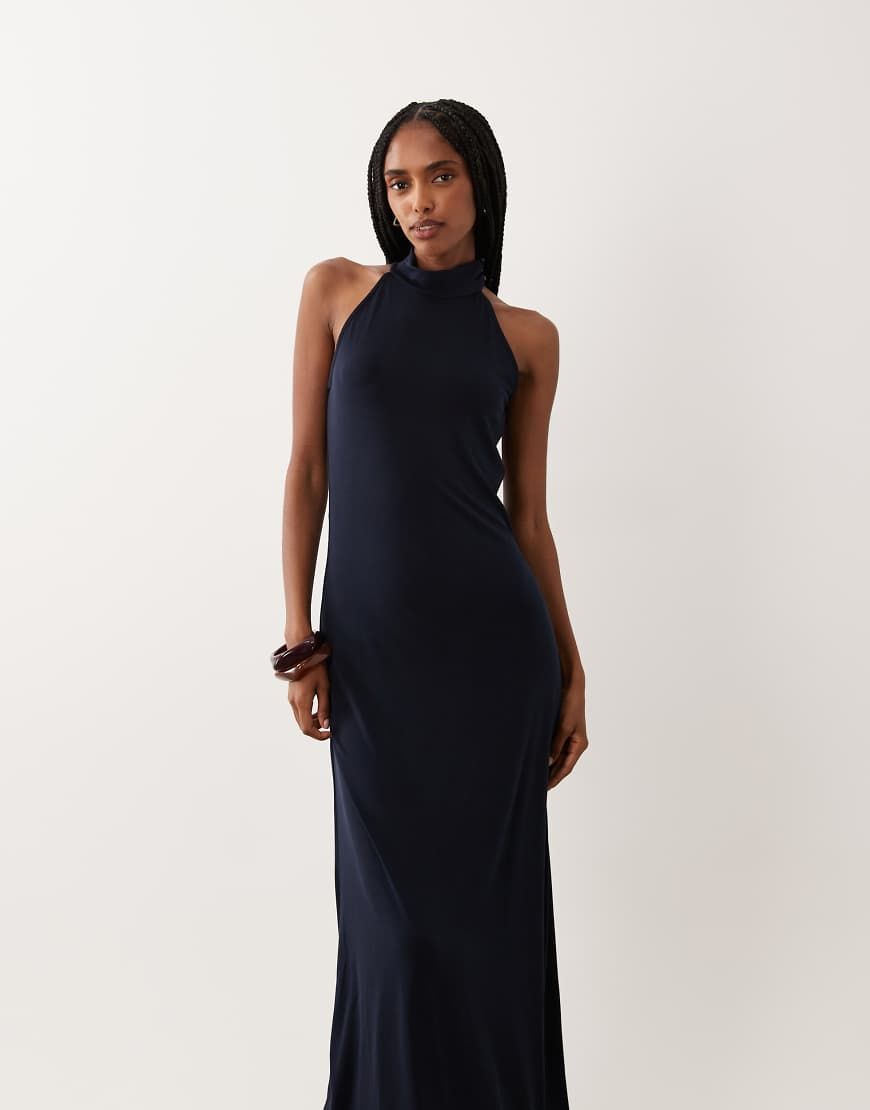 halter neck jersey maxi dress AWARE American threads
