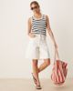 AWARE AWARE high rise denim jorts in ecru-White - 2