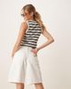 AWARE AWARE high rise denim jorts in ecru-White - 4