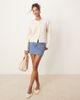 AWARE AWARE knitted buttondown bomber jacket in cream-White - 2
