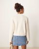 AWARE AWARE knitted buttondown bomber jacket in cream-White - 3