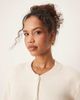 AWARE AWARE knitted buttondown bomber jacket in cream-White - 4
