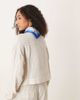 AWARE AWARE linen touch buttondown top in white pinstripe - part of a set-Blue - 4