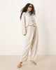 AWARE AWARE linen touch wide leg pants in white pinstripe - part of a set - 1