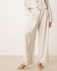 AWARE AWARE linen touch wide leg pants in white pinstripe - part of a set - 2