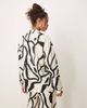 AWARE AWARE oversized satin shirt in black and white print - part of a set-Multi - 2