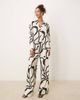 AWARE AWARE oversized satin shirt in black and white print - part of a set-Multi - 3