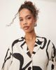 AWARE AWARE oversized satin shirt in black and white print - part of a set-Multi - 4
