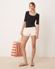 AWARE AWARE ribbed scoop neck top in black - 2