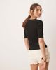 AWARE AWARE ribbed scoop neck top in black - 3