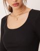 AWARE AWARE ribbed scoop neck top in black - 4