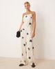 AWARE AWARE satin cami top in mono floral print - part of a set-Black - 2
