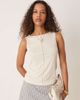 AWARE AWARE seam front jersey top in cream-White - 1