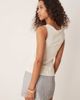 AWARE AWARE seam front jersey top in cream-White - 4