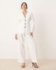 AWARE AWARE tailored wide leg pants in white - part of a set - 1