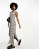 AWARE AWARE Tall sleeveless maxi dress in mono stripe-White - 1