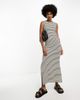 AWARE AWARE Tall sleeveless maxi dress in mono stripe-White - 2
