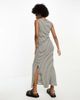 AWARE AWARE Tall sleeveless maxi dress in mono stripe-White - 4