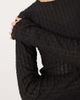 AWARE AWARE textured jersey long sleeve t-shirt with lettuce edging in black - 4