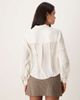 AWARE AWARE utility style long sleeve shirt with fold up cuff details in cream-White - 4