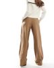 AWARE VERO MODA AWARE drapey tailored dad pants in warm brown - 4