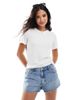 AWARE VERO MODA AWARE super soft ribbed T-shirt in white - 1