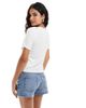 AWARE VERO MODA AWARE super soft ribbed T-shirt in white - 2