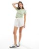 AWARE VERO MODA AWARE textured baby T-shirt in sage green - 2