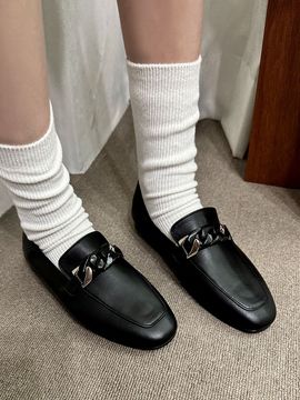 AWESOME DEW Argento Black Chain Loafer