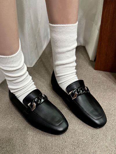 AWESOME DEW Argento Black Chain Loafer