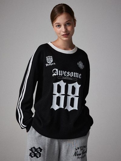 Awesomestudio Blokecore Waffle Long Sleeve T-Shirt Black