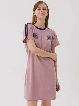 Awesomestudio Football Line Color Block Dress [Indie Pink]