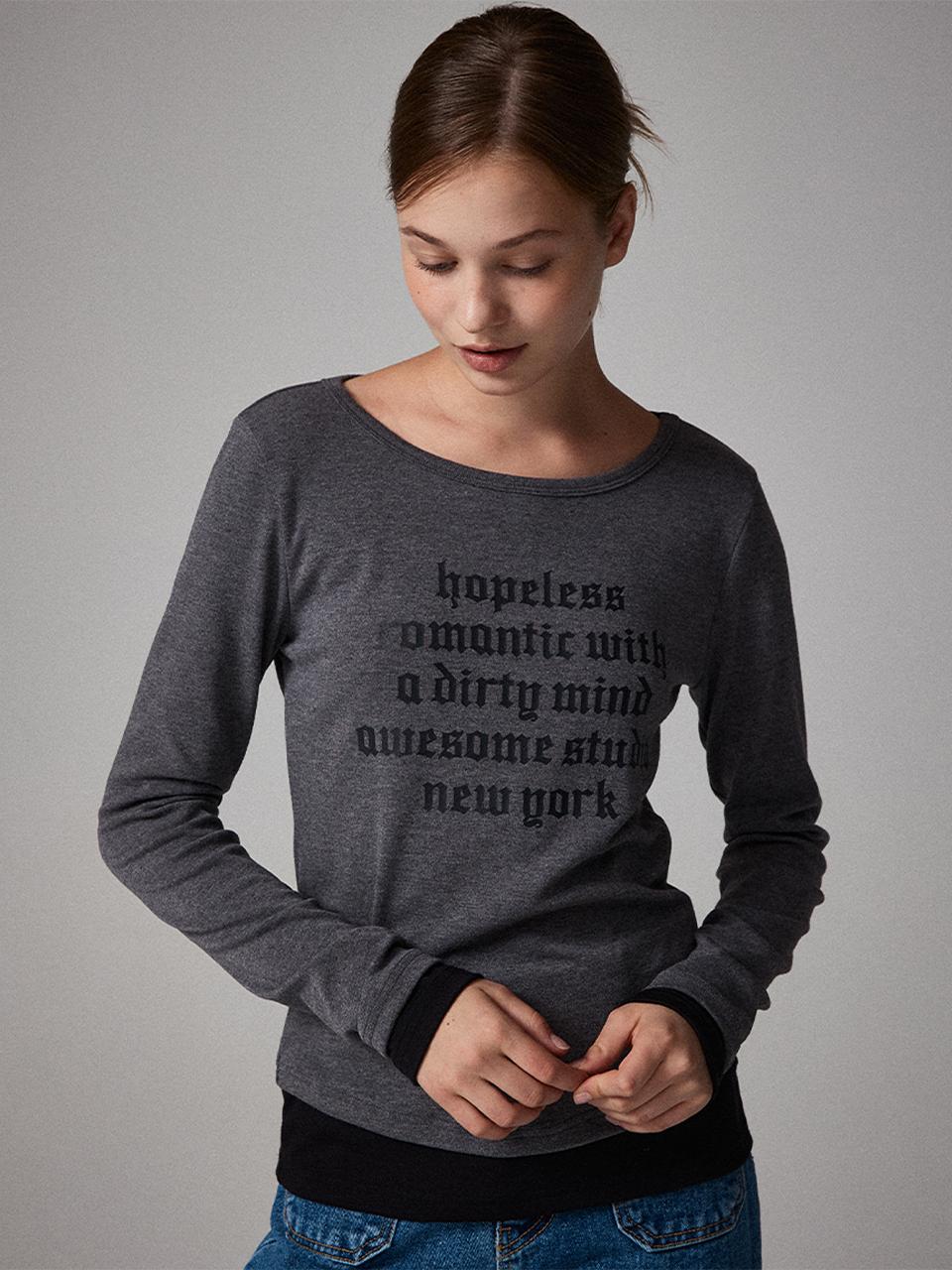 Awesomestudio Layered Long Sleeve T-Shirt Charcoal