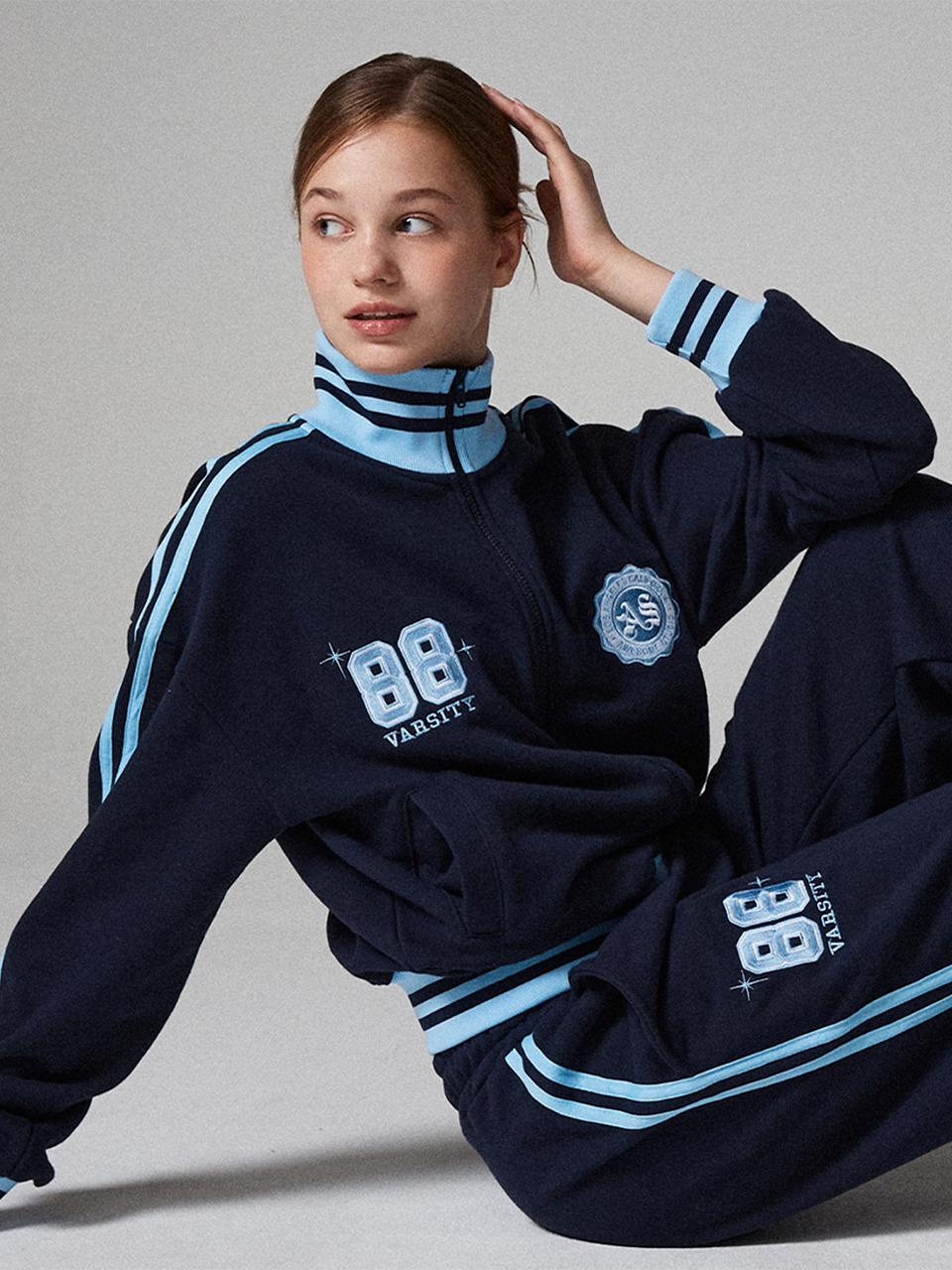 Awesomestudio Line Contrast Track Top Dark Navy
