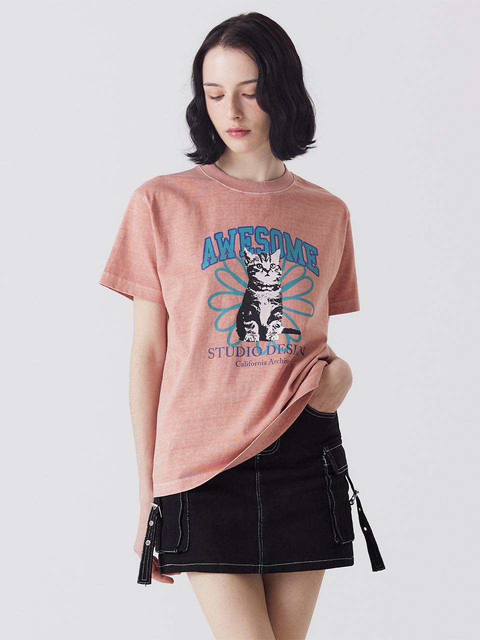 Awesomestudio Pigment Flower Short-Sleeved T-Shirt Indipink