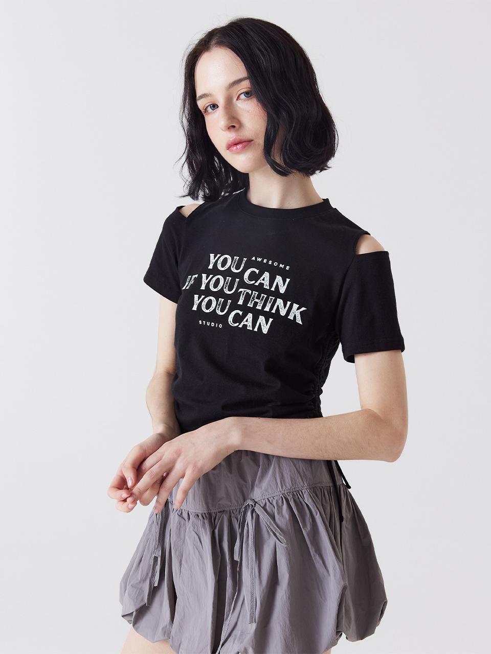 Awesomestudio Slit Short-Sleeved T-Shirt Black