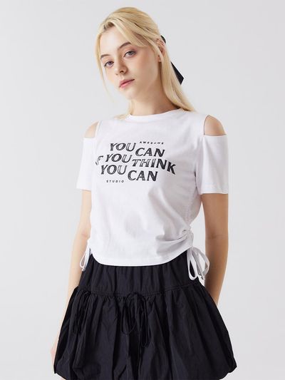 Awesomestudio Slit Short-Sleeved T-Shirt White